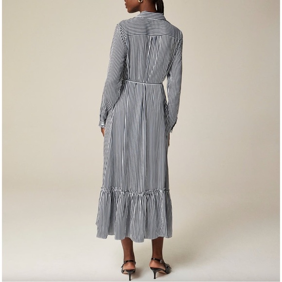 NWT Jcrew Long Amelia shirt-dress in striped drapey viscose twill - Picture 5 of 5